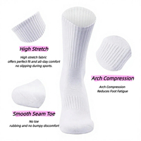 Chaussettes de sport de basketball en tissu éponge brodé de haute qualité, lot de 2 paires, avec lettres tricotées et bordure à lettres, pour l'automne