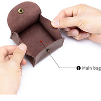 Porte-monnaie miniature en cuir véritable Crazy Horse vintage unisexe fait main, avec bouton de fermeture, pochette de rangement pour cartes, pochette portable pour la monnaie de voyage