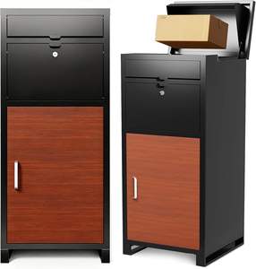 JH-Mech <span class=keywords><strong>Boîte</strong></span> <span class=keywords><strong>aux</strong></span> <span class=keywords><strong>lettres</strong></span> verrouillable de 17x16x38.3 pouces étanche cadre complet pour porche clôture trottoir extra large colis <span class=keywords><strong>boîte</strong></span> de dépôt - Product Image 1