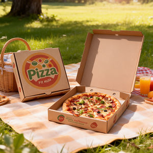 กล่องพิซซ่ากระดาษคราฟท์แบบใช้แล้วทิ้งขนาด 12 นิ้ว สำหรับบรรจุอาหาร พิมพ์โลโก้ได้ตามต้องการ - Product Image 3