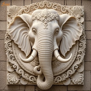 Personalizado Animal Museo Clásicos Decoración Grande <span class=keywords><strong>Piedra</strong></span> Natural Tallar Cabeza <span class=keywords><strong>de</strong></span> Animal Estatua Gigante Mármol Blanco Cabeza <span class=keywords><strong>de</strong></span> Elefante Escultura <span class=keywords><strong>de</strong></span> Pared - Product Image 2