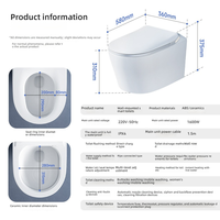 WC intelligent moderne de luxe, cuvette de toilette murale monobloc pour rénovation de maison haut de gamme