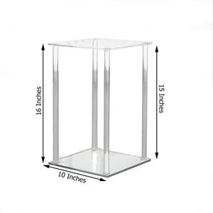 <span class=keywords><strong>Colonne</strong></span> de mariage avec base miroir, vase à fleurs en acrylique transparent de 16 pouces - Product Image 2