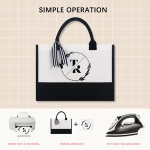 厚手ロープハンドル付きカスタム刺繍クリームホワイトコットンキャンバスビーチトートバッグ環境にやさしいドットパターンロゴ - Product Image 5
