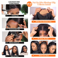 Perruques brésiliennes sans colle, ondulées, avec dentelle transparente HD, cheveux Remy 100% naturels, pré-épilées, densité 250% pour femme noire