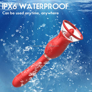 Вибратор-массажер для мужчин и женщин, имитирующий ласки языком, красный, из силикона и ABS, водонепроницаемый, секс-продукт от производителя. - Product Image 3