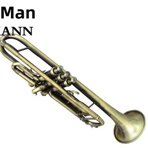 Trompette BB professionnelle Ilman Musical Instrument Factory, corps en cuivre antique, clés dorées, pistons importés, petite taille - Product Image 3