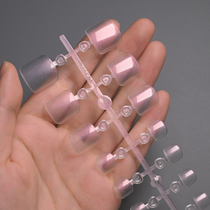 120 <span class=keywords><strong>Uñas</strong></span> Postizas de Color Rosa Perlado, Brillantes, con Efecto Ojo de Gato, <span class=keywords><strong>Uñas</strong></span> Postizas Desmontables y Elegantes - Product Image 4