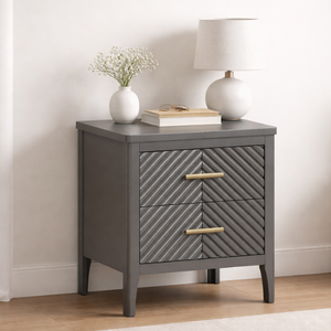 Contemporary Wooden Nightstand with 2 Drawers Modern <b>Bedside</b> <b>Table</b> Bedroom Furniture Storage Cabinet for Home Decor - Product Image 5