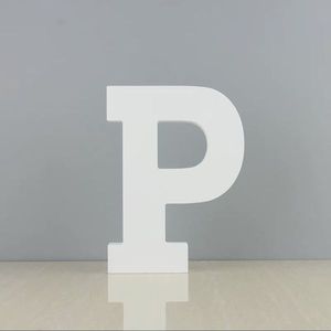 Lettera P in legno bianca da 6 pollici per decorazione da parete - Product Image 1