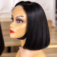 Perruque Bob 4x4 Lace Row Hair SDD Super Double Drawn en cheveux humains, avec fermeture en dentelle côté gauche, pré-épilée, sans colle, pour femmes