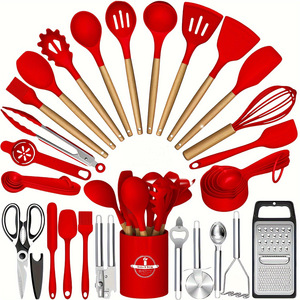 Set di 34 Utensili da <span class=keywords><strong>Cucina</strong></span> <span class=keywords><strong>in</strong></span> <span class=keywords><strong>Silicone</strong></span> Resistente al Calore con Scatola Portaoggetti, Spatole e Cucchiai <span class=keywords><strong>per</strong></span> Uso Domestico - Product Image 4