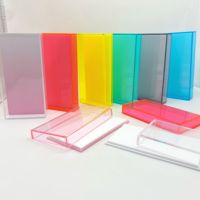 Boîte à cils en acrylique colorée avec logo personnalisé, réutilisable, rectangulaire, support magnétique pour cils, plaque pour extensions de cils