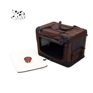 Jaula de Transporte para Mascotas de Alta Calidad, Resistente, con Laterales Suaves, Malla Transpirable, Aprobada por Aerolíneas, con Tazón Plegable para Perros y Gatos - Product Image 1