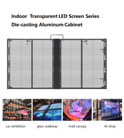 Écran LED transparent pour publicité sur vitrine, affichage holographique flexible en cristal