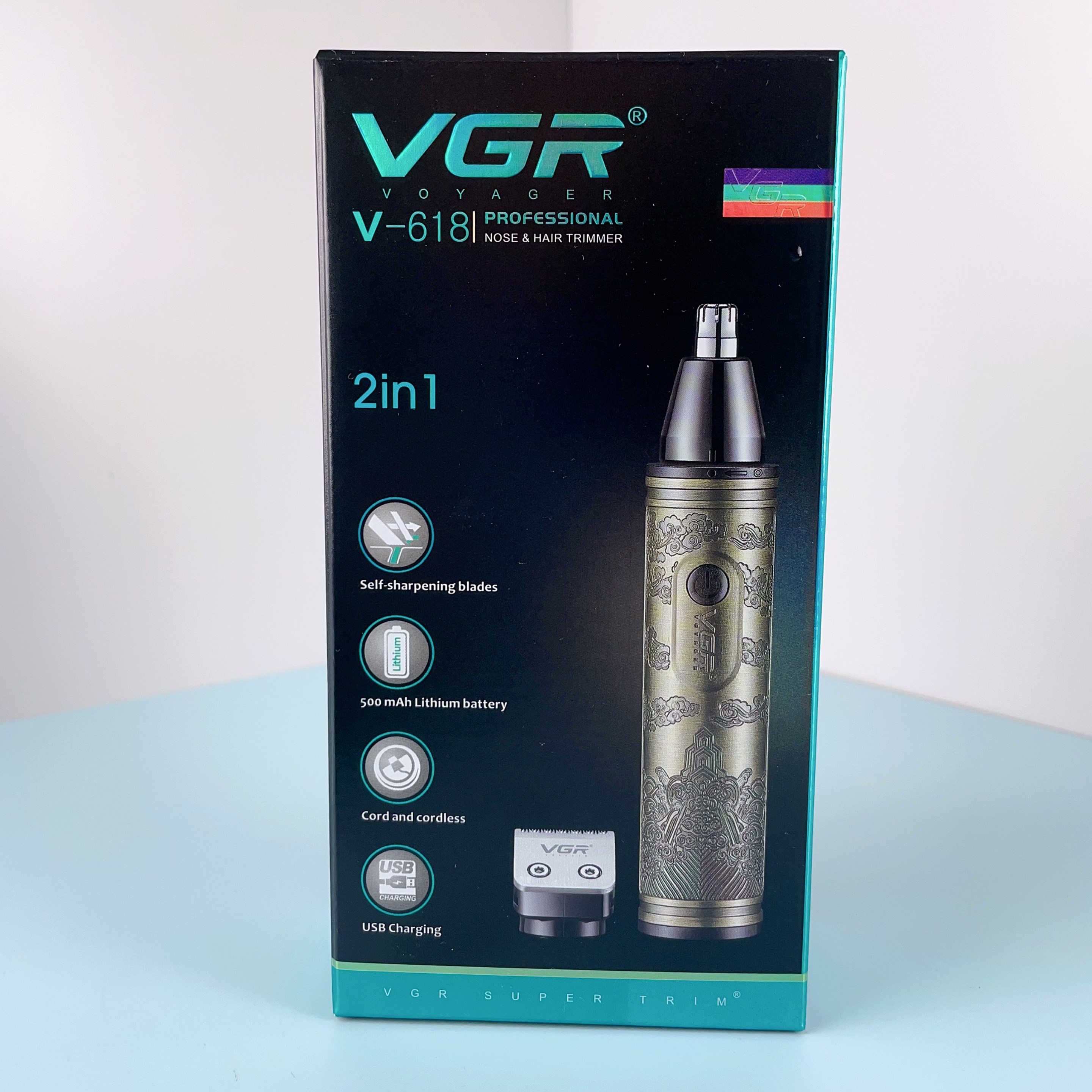 Vgr V-618 2 в 1, моющиеся профессиональные устройства для удаления волос, электрические бритвы, триммер для ушей и носа для мужчин