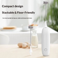 Nouveau Mousseur à Lait Électrique Automatique Mini Batteur à Œufs Mousseur à Café Mélangeur de Blancs d'Œufs et Milkshakes Modèle N06 pour Café Noël