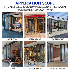 Portes <span class=keywords><strong>de</strong></span> <span class=keywords><strong>garage</strong></span> en verre pliables peu encombrantes Installation facile Conception à <span class=keywords><strong>deux</strong></span> panneaux Atelier à domicile Entrepôt <span class=keywords><strong>Porte</strong></span> pliante - Product Image 4