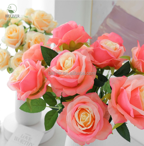 ورود حمراء اصطناعية بالجملة للزينة، باقات زهور حريرية مزيفة للزفاف والديكور المنزلي - Product Image 4