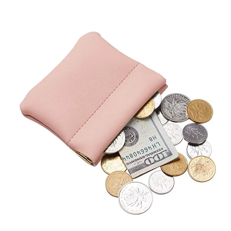 Mini Gift Leather Purse Earphone Bag Leather Squeeze Pouch Change Holder For Men & Women Coin Purse