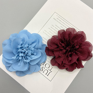Flor de gasa hecha a mano de 8 cm para el cabello, zapatos, bolsos, ropa, accesorios decorativos. - Product Image 4