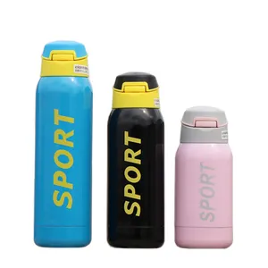 Bottiglia di acqua fabbricazione bottiglia di sport portatile isolata sottovuoto in acciaio inossidabile bottiglia Sippy con coperchio a scatto