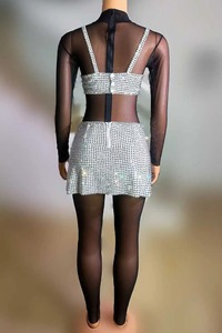 <span class=keywords><strong>Vestido</strong></span> Sexy de Malla Transparente con Diamantes para Actuaciones de DJ, Cantantes, Bailarinas Gogo y <span class=keywords><strong>Drag</strong></span> Queens en Discotecas y Bares Exóticos - Product Image 5