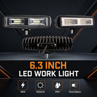 Projecteur de travail LED 6,3 pouces 48W 1920LM 6000K à faisceau large, étanche IP67, 9-60V DC pour camion, tout-terrain, chariot élévateur, tracteur