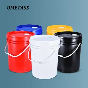 UMETASS Gallon Pail Plastik 20L Wadah Plastik dengan Tutup dan Menangani untuk Cat Minyak Cat Minyak Lem