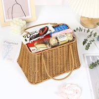 Nouveau cadeau de fleurs avec poignée panier décoratif panier de fleurs tissé à la main
