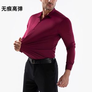 Vente en gros de <span class=keywords><strong>chemises</strong></span> à manches longues sans couture à haute élasticité pour Menno repassage <span class=keywords><strong>et</strong></span> chemisier infroissable vêtements européens pour hommes - Product Image 6