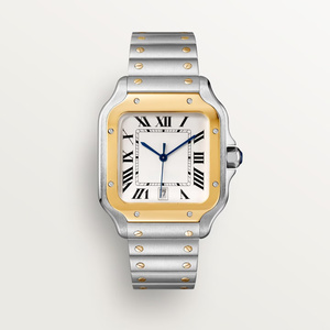 Montre mécanique de luxe à cadran carré 36 mm, verre saphir, bracelet en cuir/acier inoxydable, fermoir caché à bouton poussoir en métal pour homme - Product Image 5