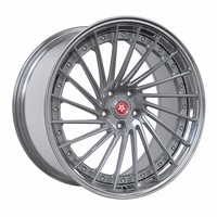 Velg Aluminium Alloy Tempa 2-Piece Custom 25mm Perak Brushed Multi-Spoke Detail Rivet Anti-Oksidasi Desain Cekung Sport