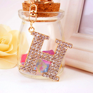 Weihao mới đến thiết <span class=keywords><strong>k</strong></span>ế tiên tiến sang trọng kim cương H Thư Thời Trang Phụ kiện túi kim loại móc chìa khóa - Product Image 3