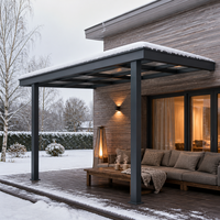 Auvent de terrasse mural fixe en aluminium et polycarbonate, couverture de toit en PC, pour extérieur, villa, terrasse, balcon, imperméable, sur mesure, OEM