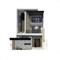 Plan de Conception Architecturale 3D de Maison pour Chambre, Visualisation Externe de Villa
