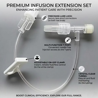 Tube d'extension pour régulateur de débit IV de précision avec raccord Luer Lock femelle/mâle et guide de débit