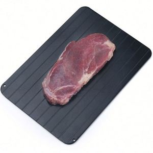 Plateau de décongélation rapide pour aliments congelés, viande et fruits - Outil de cuisine portable et écologique en aluminium - Product Image 1