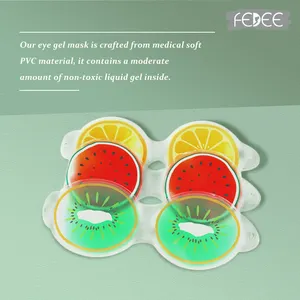 Patches de gel para olhos em forma de frutas reutilizáveis, máscara para olhos frios e hidrogel para remover inchaço e olheiras