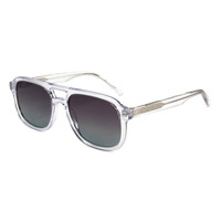 QSKY 23SA027 Lunettes de soleil polarisées en acétate faites à la main, surdimensionnées, à double pont, de haute qualité, avec verres TAC UV400, personnalisables avec logo OEM