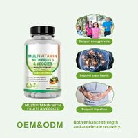 HDK OEM ODM Multivitamines avec fruits et légumes en capsules pour l'énergie, le cerveau, la digestion, les superaliments, la santé globale, végétalien