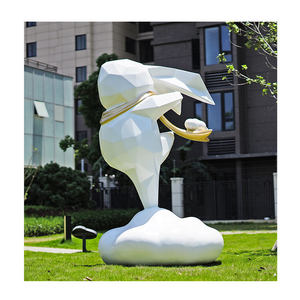 Đồ Trang Trí Sân Vườn Ngoài Trời Tượng Thỏ Sợi Thủy Tinh Làm Vườn Tượng Thỏ Tùy Chỉnh Tượng Sợi Thủy Tinh Thỏ Trừu Tượng - Product Image 1