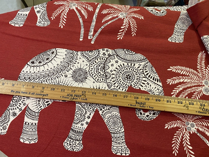 Tissu en coton pour ameublement, motif éléphant rouge et blanc unique, largeur 50 pouces, tissu décoratif pour canapé et chaise, vendu au mètre 0808 - Product Image 2