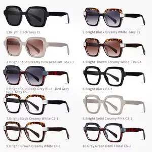 Tac Lens T 90S 2024 Acetaat Premium Oem Lunettes De Soleil Trendy Merken Vintage Bril Vierkante Designer Zonnebril Voor Vrouwen