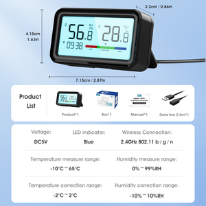 Moniteur de température et d'humidité WiFi, écran numérique rétroéclairé ℉ & ℃   Humidificateur intelligent à liaison commutable avec alerte à distance - Product Image 6