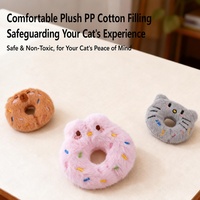 Peluche Donut Cat, jouet interactif pour chat, lapin, ours, peluche froissée, jouet doux pour chats d'intérieur, chatons, divertissement autonome