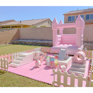 Équipement de terrain de jeux extérieur pour tout-petits, château gonflable pour enfants, <span class=keywords><strong>piscine</strong></span> <span class=keywords><strong>à</strong></span> balles et aire de jeux souple <span class=keywords><strong>beige</strong></span> avec portillon - Product Image 3