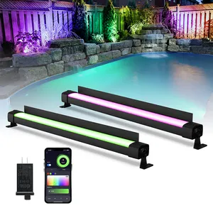 2 Packs de barres lumineuses intelligentes LED RGBCW pour éclairage d'ambiance WIfi APP Control Color Changing Wall Washer Lights for Indoor Outdoor Garden