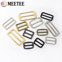 Boucles métalliques Meetee 25/32/38/50mm pour sacs, boucles à trois glissières, ajusteurs de sangle, crochets de fermeture, accessoires de quincaillerie DIY