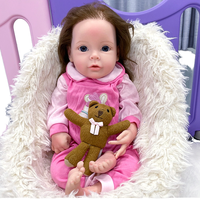 Poupées de bébé Reborn en silicone de 18 pouces pour nouveau-né, simulation complète du corps avec cheveux, peluche, mini poupées de mode pour enfants